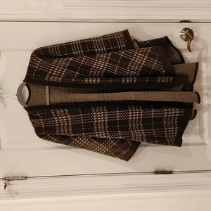 Brown Plaid Paoncho
